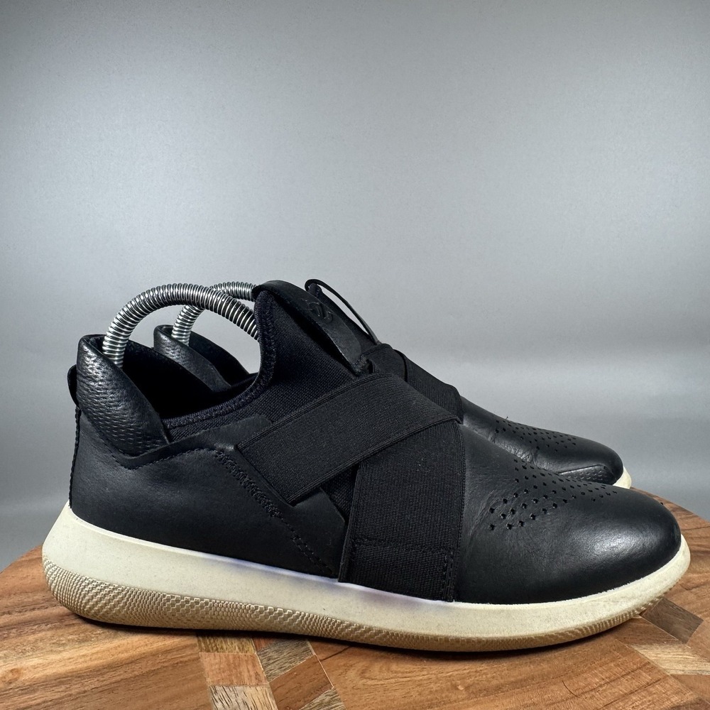 Ecco Scinapse Band Sneakers Womens 37 6 Black Yak Leather Comfort Slip On Shoes
